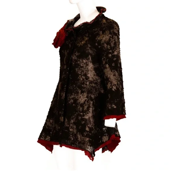 La Rose Rouge Black and silver top w/wire rose & collar.-Haute Couture L… - Picture 4 of 14